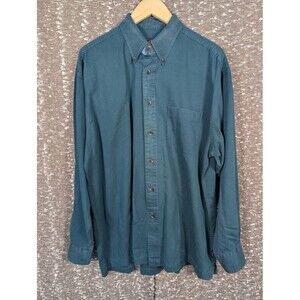 Vintage BD Baggies Green‎ Long Sleeve Collared Button Up Shirt Men's Large